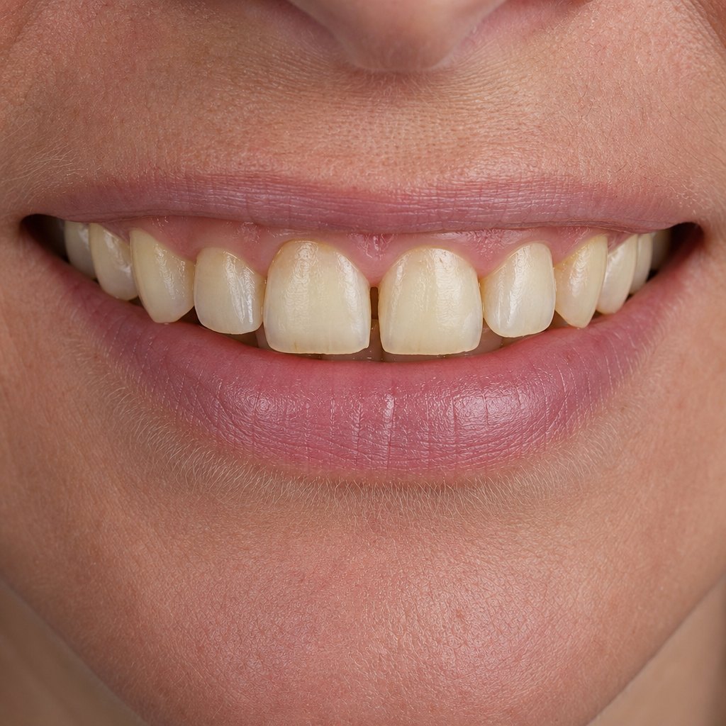 A smile before cosmetic dental treatment