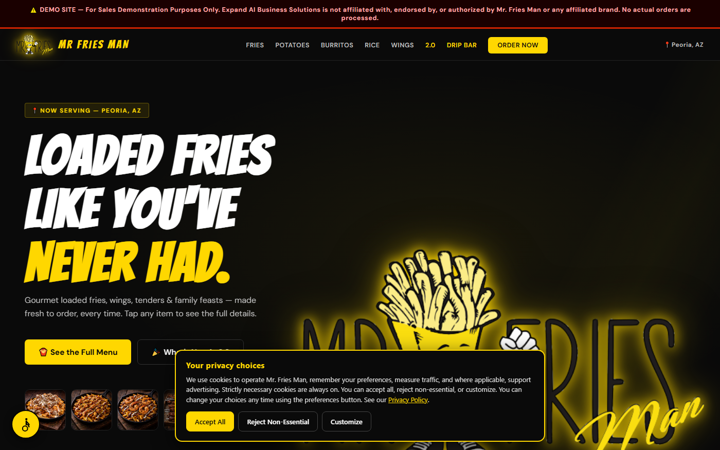 Mr. Fries Man — live demonstration site